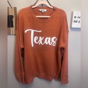 Haptics Texas Crewneck Sweater in Burnt Orange